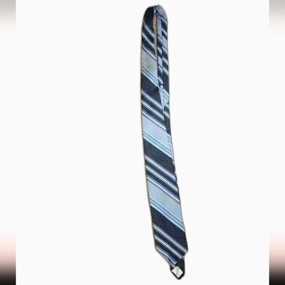 Christian Dior blue tones stripe tie - Picture 1 of 5